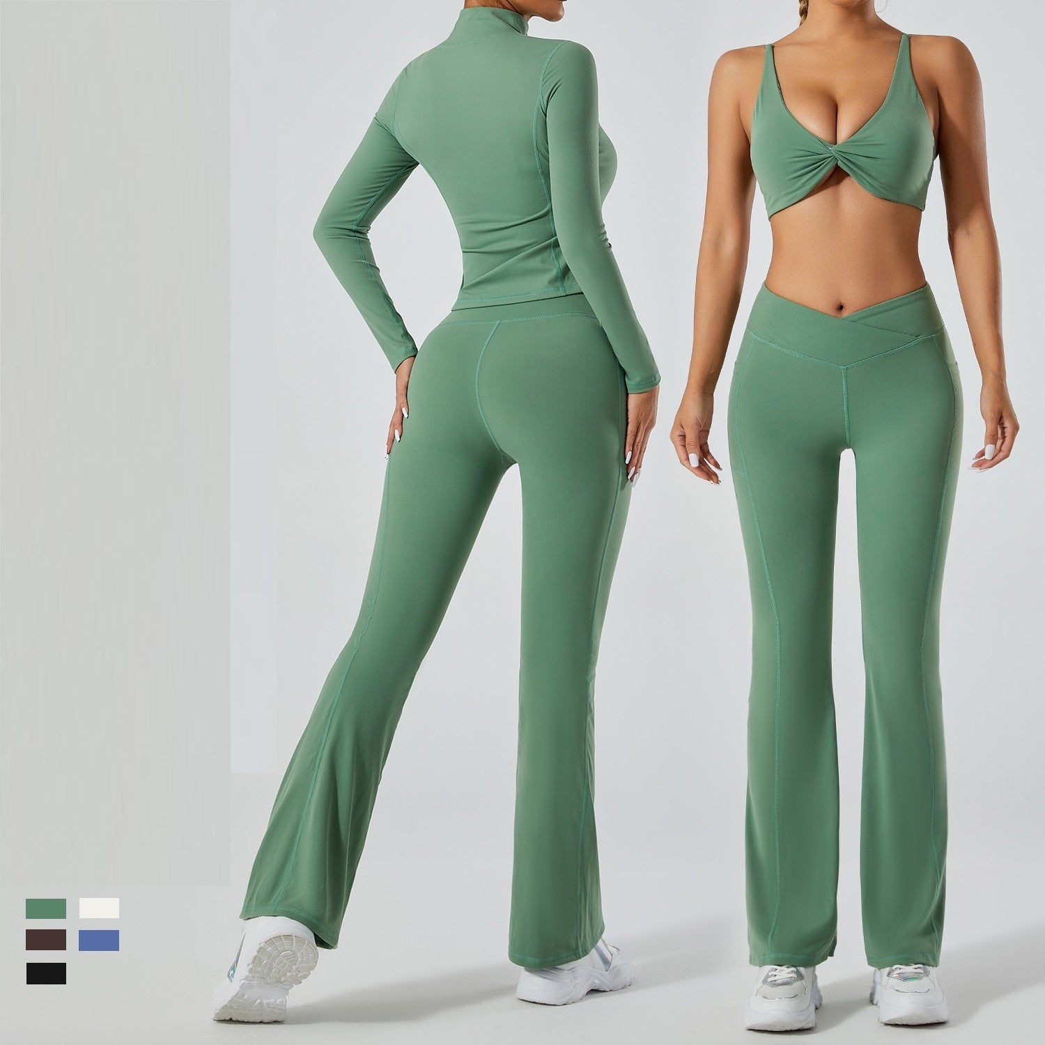 Frosted nude sensual yoga pants tracksuit