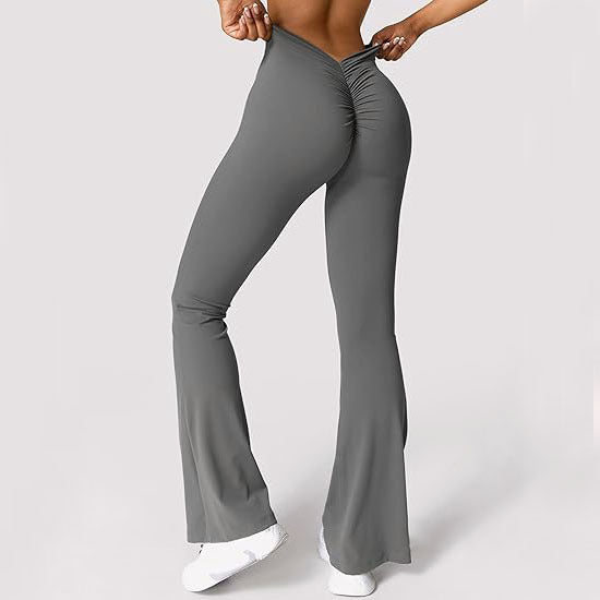 Peach hip lift Yoga Flare pants wide leg micro cropped pants high waist