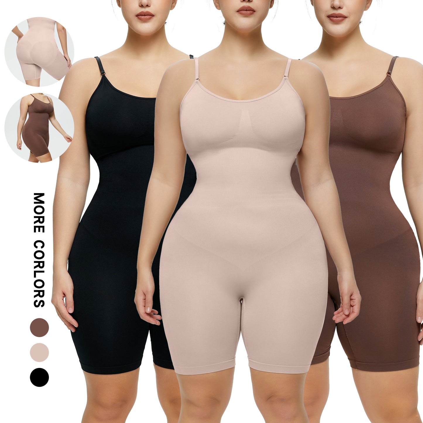 Postpartum Hip Lifting Seamless Corset Ladies Corset Full Body Suspenders Tummy Control Body Conjoined Underwear 3 Colors