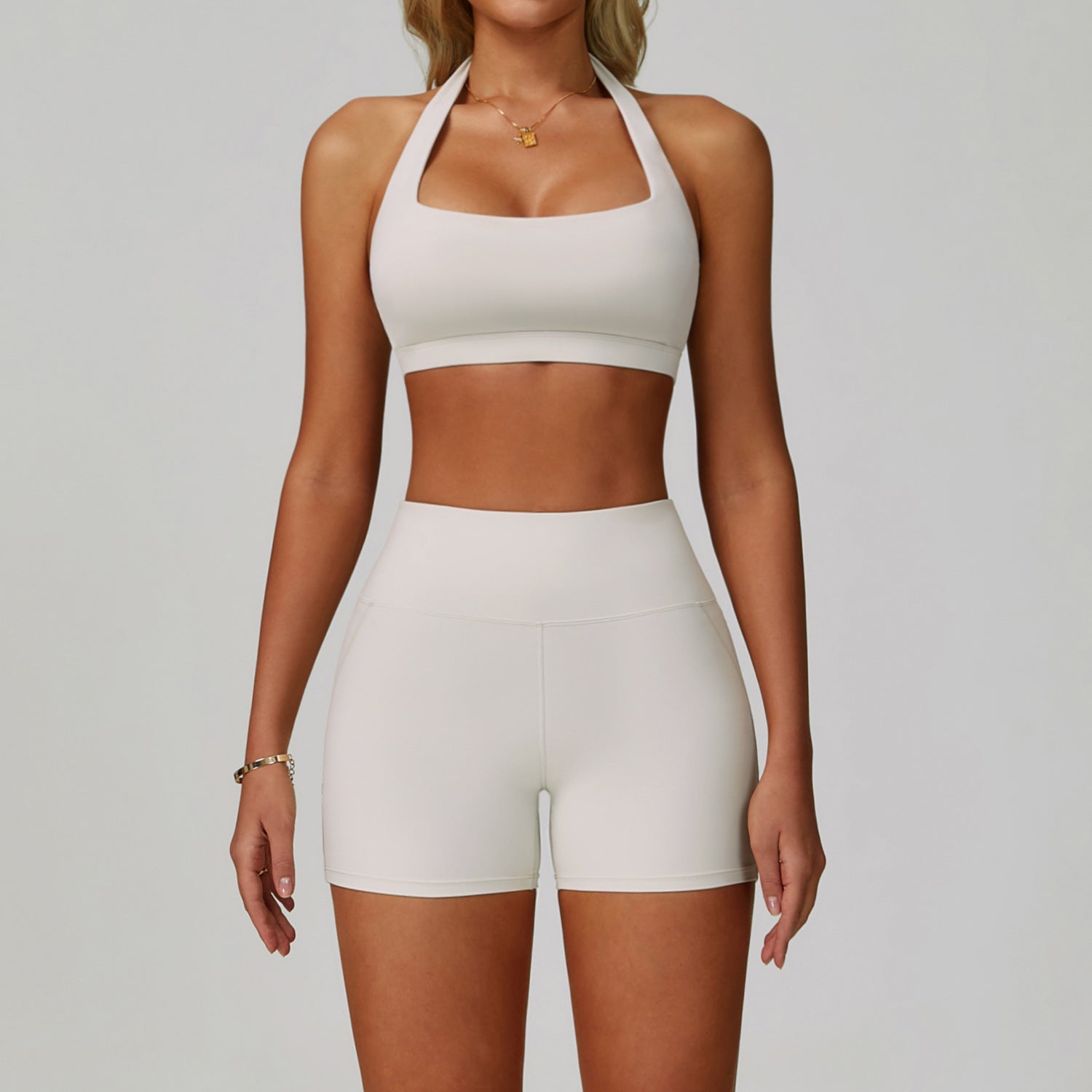 Backless yoga suit neck tight quick dry fitness suit high intensity exercise suit 3091