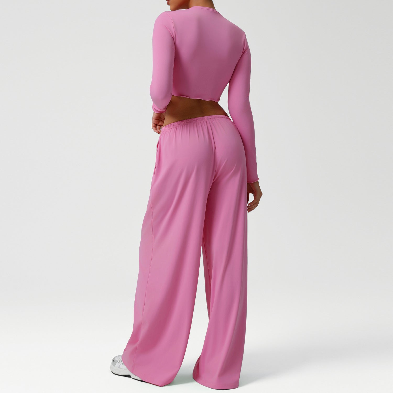 New style suit dance movement loose droop feeling wide leg pants yoga suit slim long sleeve jacket fitness suit