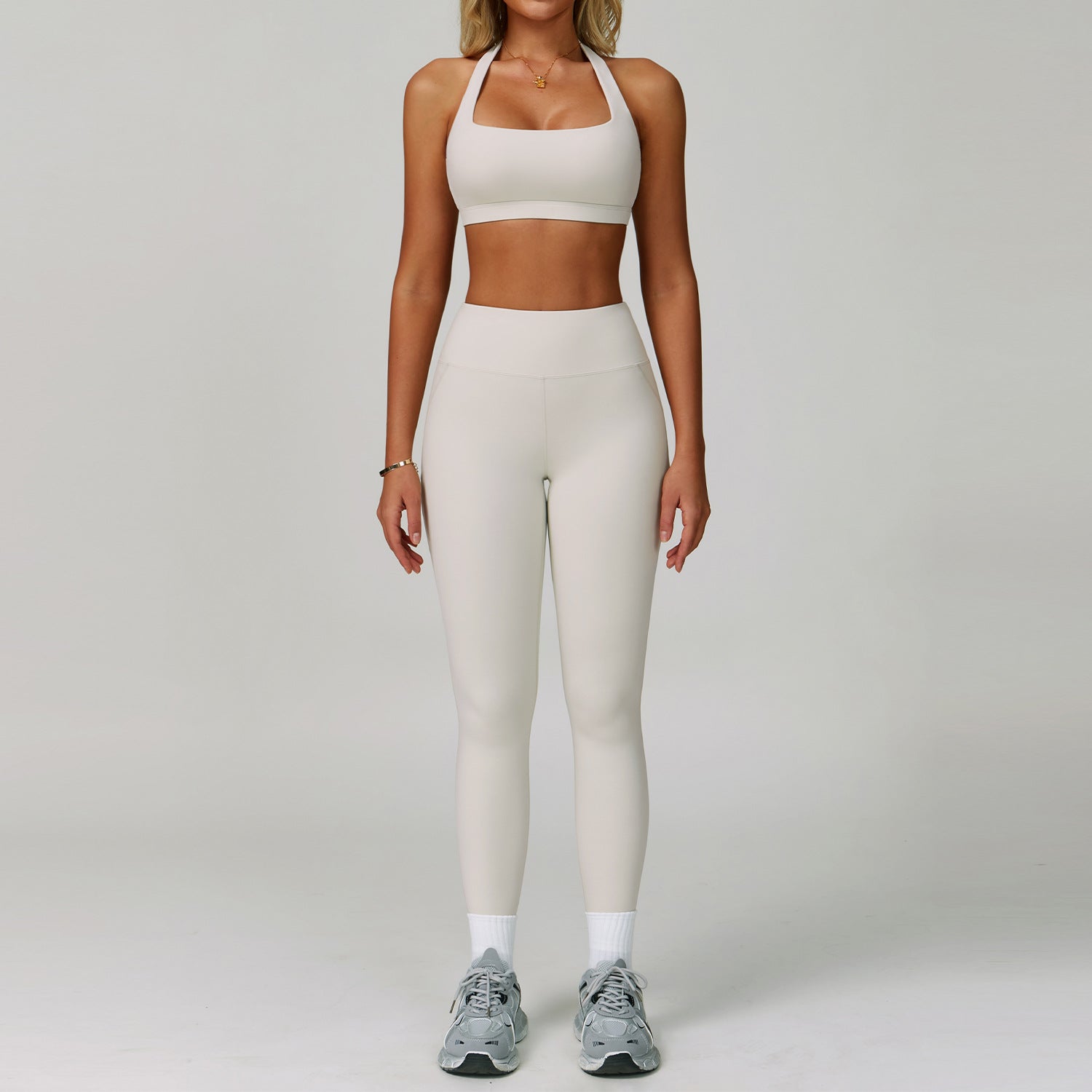 Backless yoga suit neck tight quick dry fitness suit high intensity exercise suit 3091