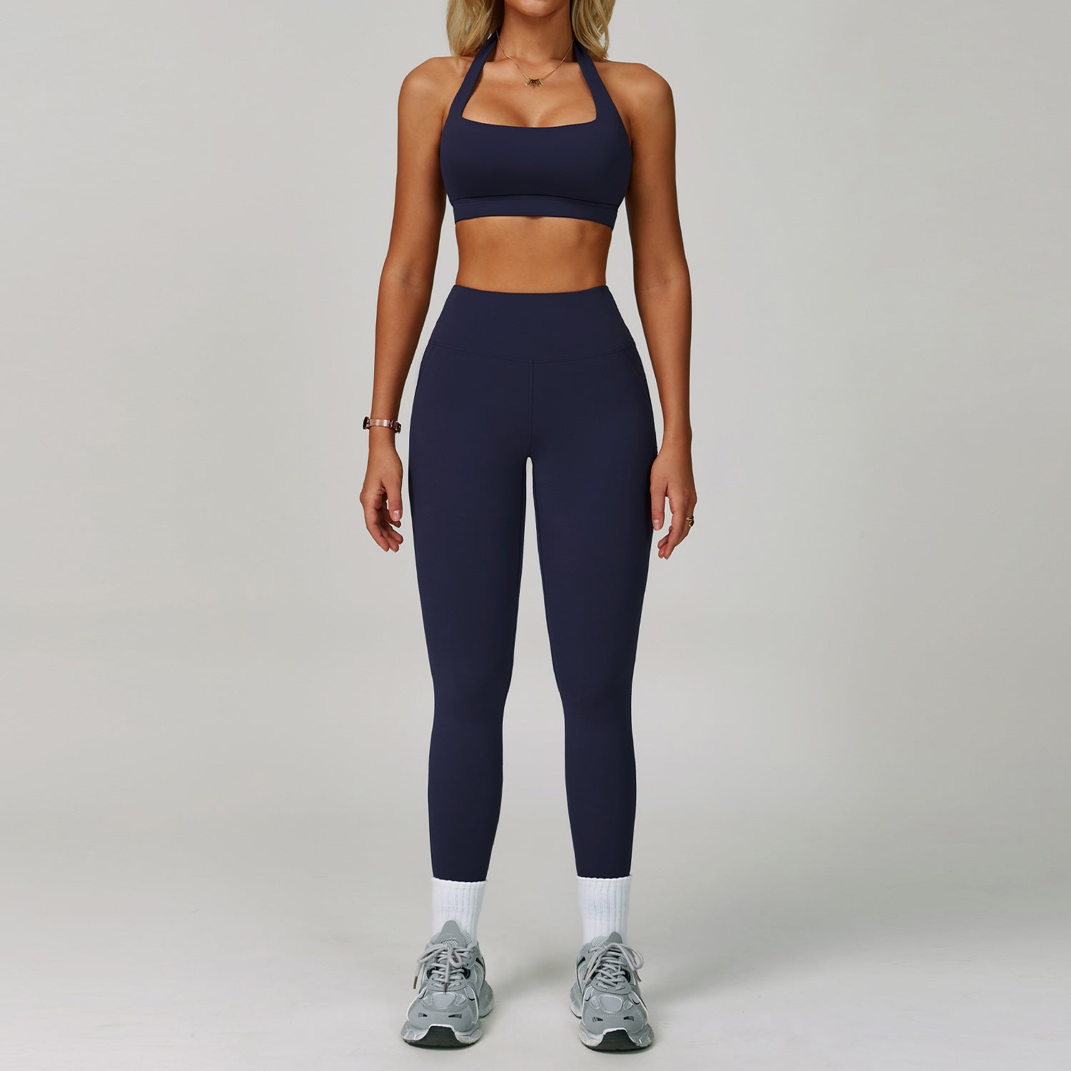 Backless yoga suit neck tight quick dry fitness suit high intensity exercise suit 3091