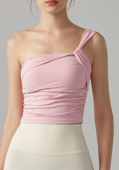 Longline Solid Color Sculpt Back Sports Tank with Fixed Padded Cup, Slim Fit Women Yoga Fitness Top