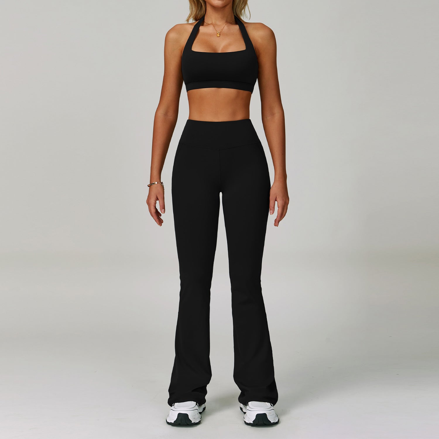 Backless yoga suit neck tight quick dry fitness suit high intensity exercise suit 3091