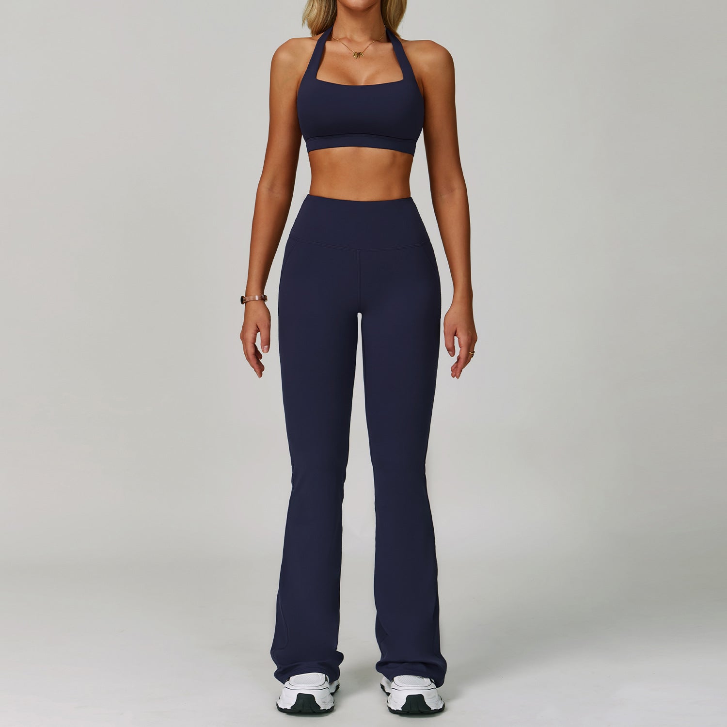 Backless yoga suit neck tight quick dry fitness suit high intensity exercise suit 3091