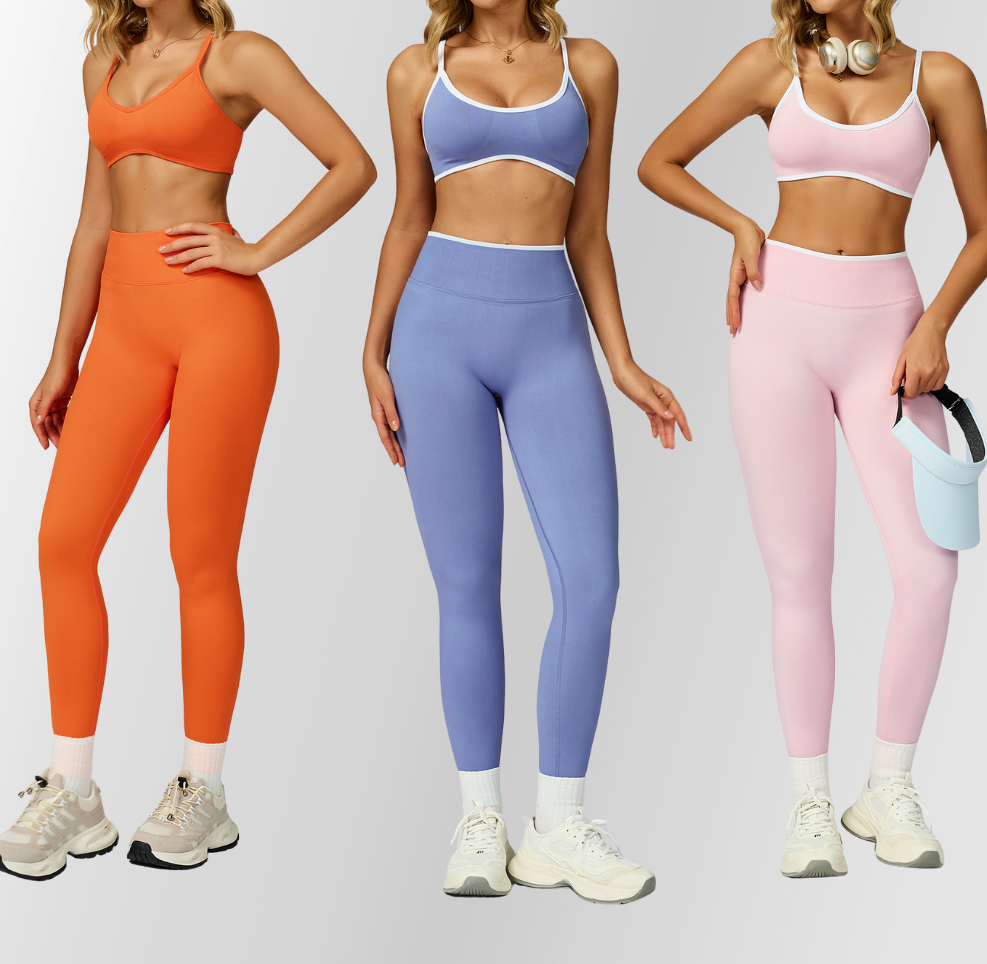 Seamless color clash yoga suit hollgh waist fitnow beauty back hiess suit outdoor running sports suit female 9245