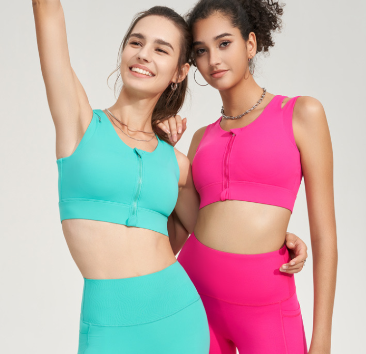 Lycra high strength front zipper sports underwear all-in-one 4 color