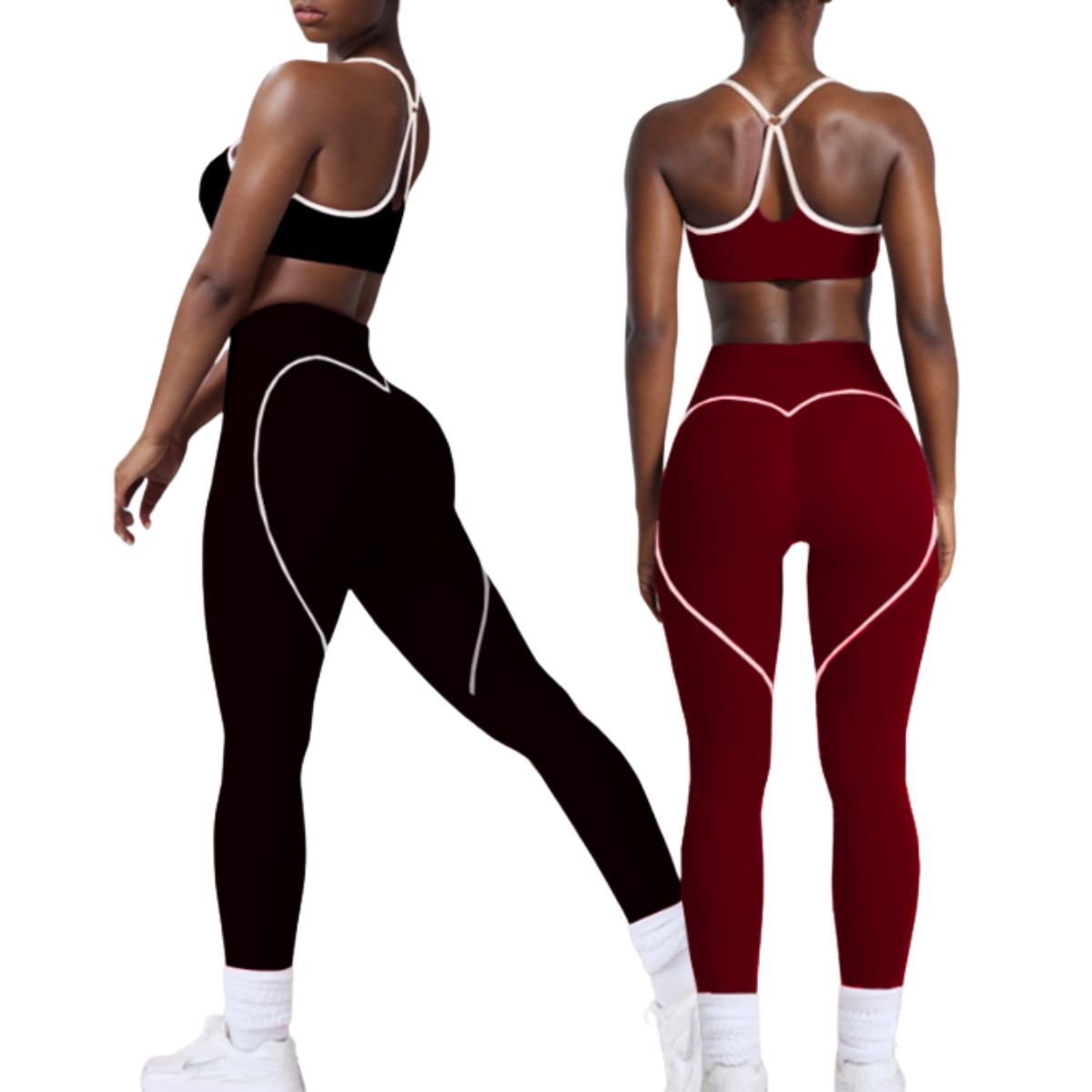 Color contrast bra Strap Instant dry hip lift Yoga pantsuit
