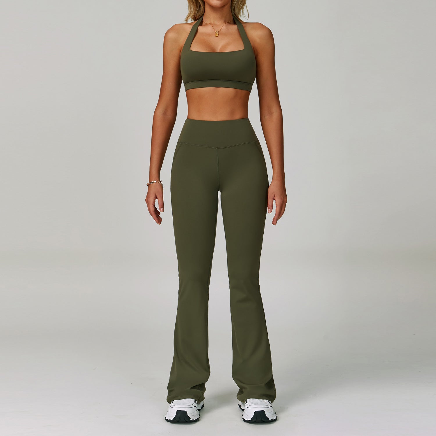 Backless yoga suit neck tight quick dry fitness suit high intensity exercise suit 3091