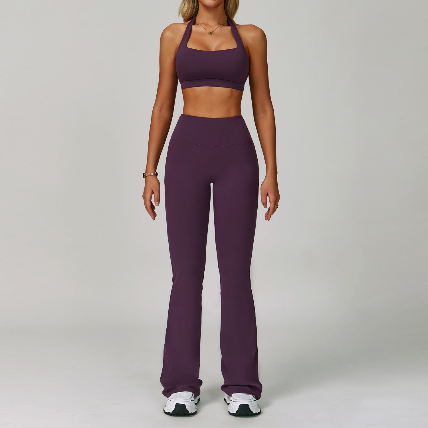 Backless yoga suit neck tight quick dry fitness suit high intensity exercise suit 3091