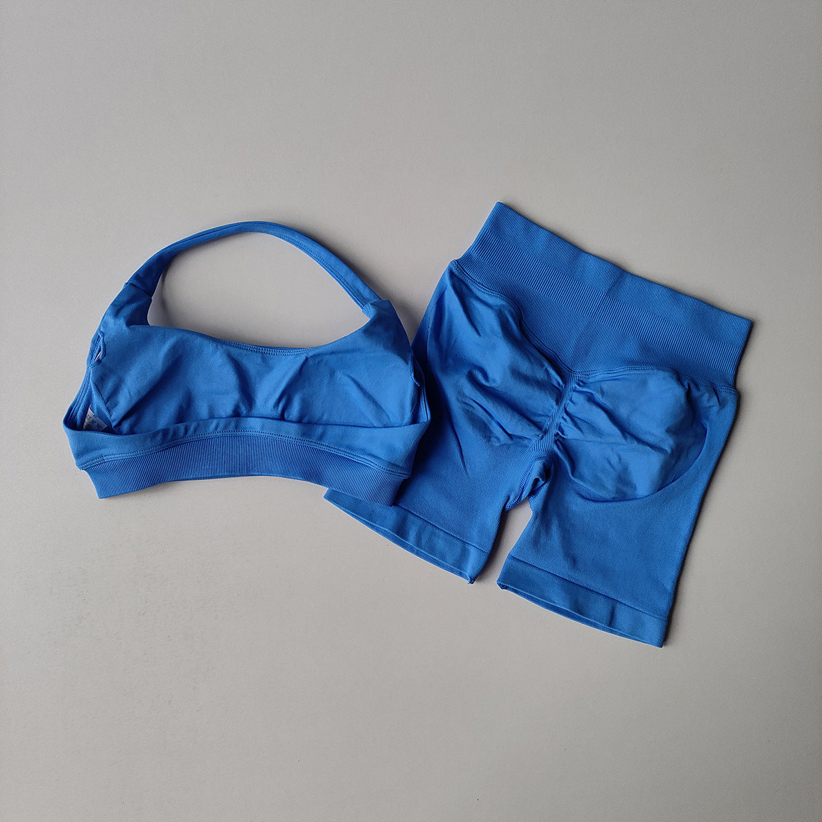 Women Halter Neck High Waist Yoga Tracksuit Slim Fitness Shorts Set