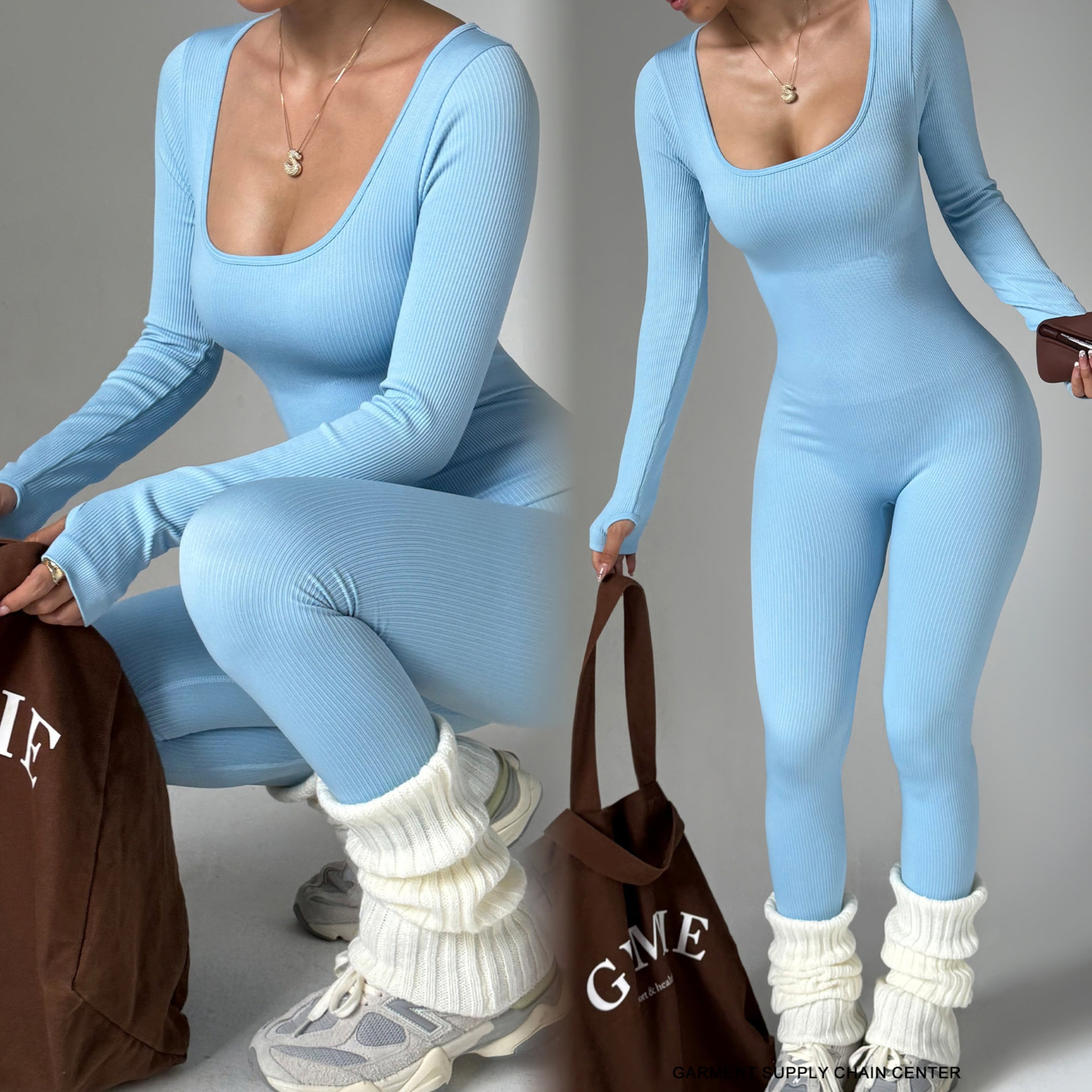 One-piece sports yoga jumpsuit long sleeve quick dry body fitness jumpsuit