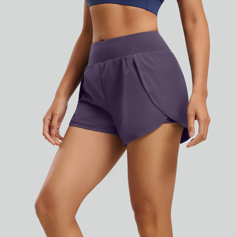 Women's Thin Loose Sports Shorts with Side Pockets, Anti-Ride-Up, for Running & Fitness