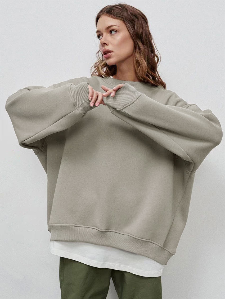 Solid color Oversize fleece jumper 14color