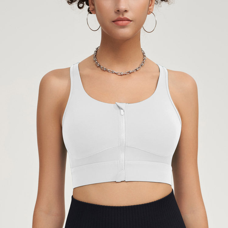 Open front zipper sports bra Yoga vest 5color