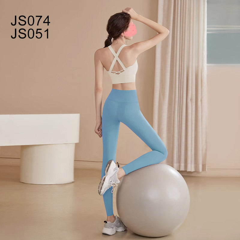 Women High Impact Shockproof Sports Bra Set, Beauty Back Tank Top & Yoga Shorts for Running Workout