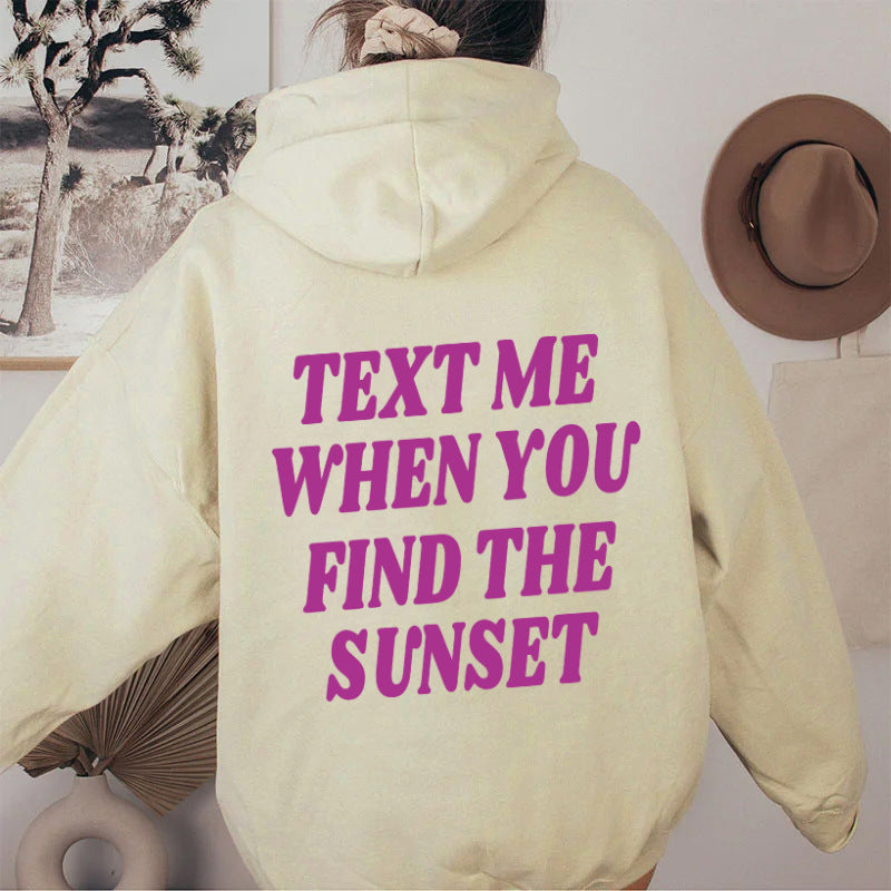 Fleece hoodie letter pocket drawstring printed hoodie 10 colors