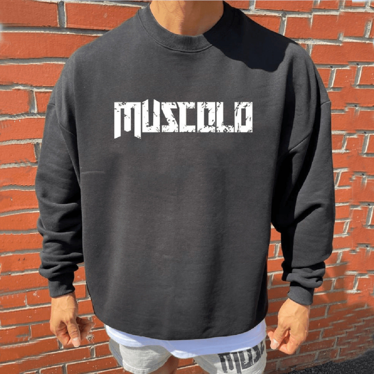 Long-sleeved pullover sports hoodie 3colors
