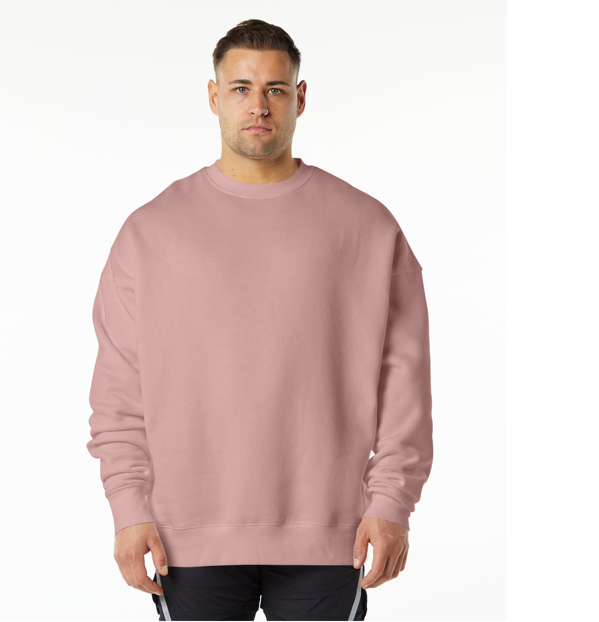 400G plus fleece thick round neck loose shoulders oversize hoodie 6 colors