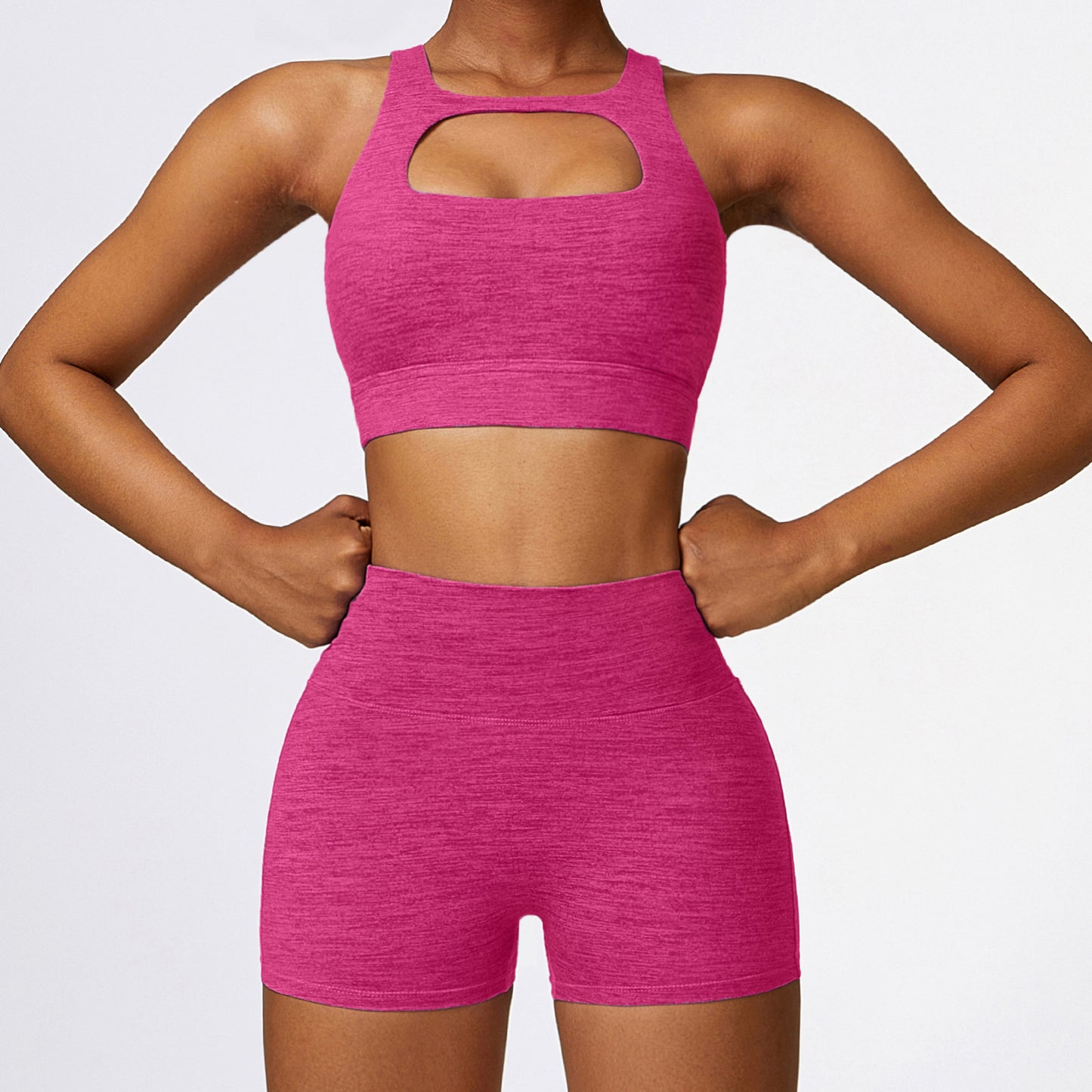 Cationic wool breathable quick drying yoga set Fitness set 8335