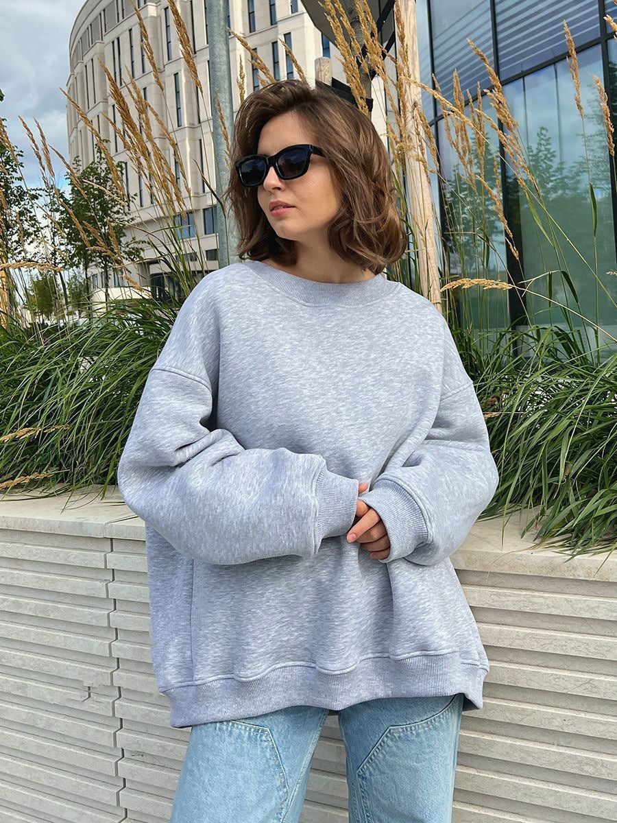 Solid color Oversize fleece jumper 14color