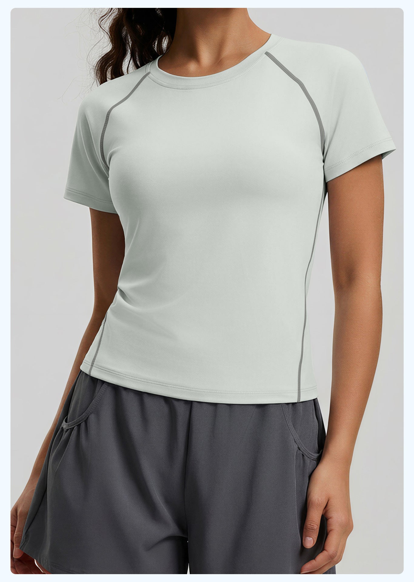 Summer crew-neck sports style slim yoga top female breathable loose all-match sports short-sleeved T-shirt