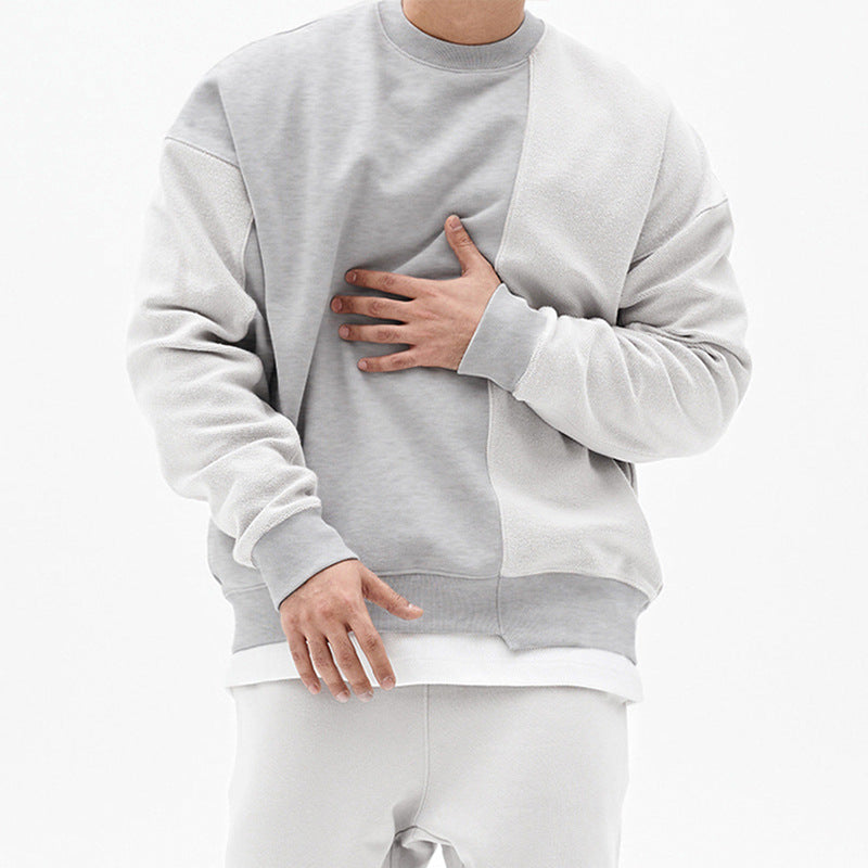 Crew-neck fur hoodie long-sleeved sport coat 4colors
