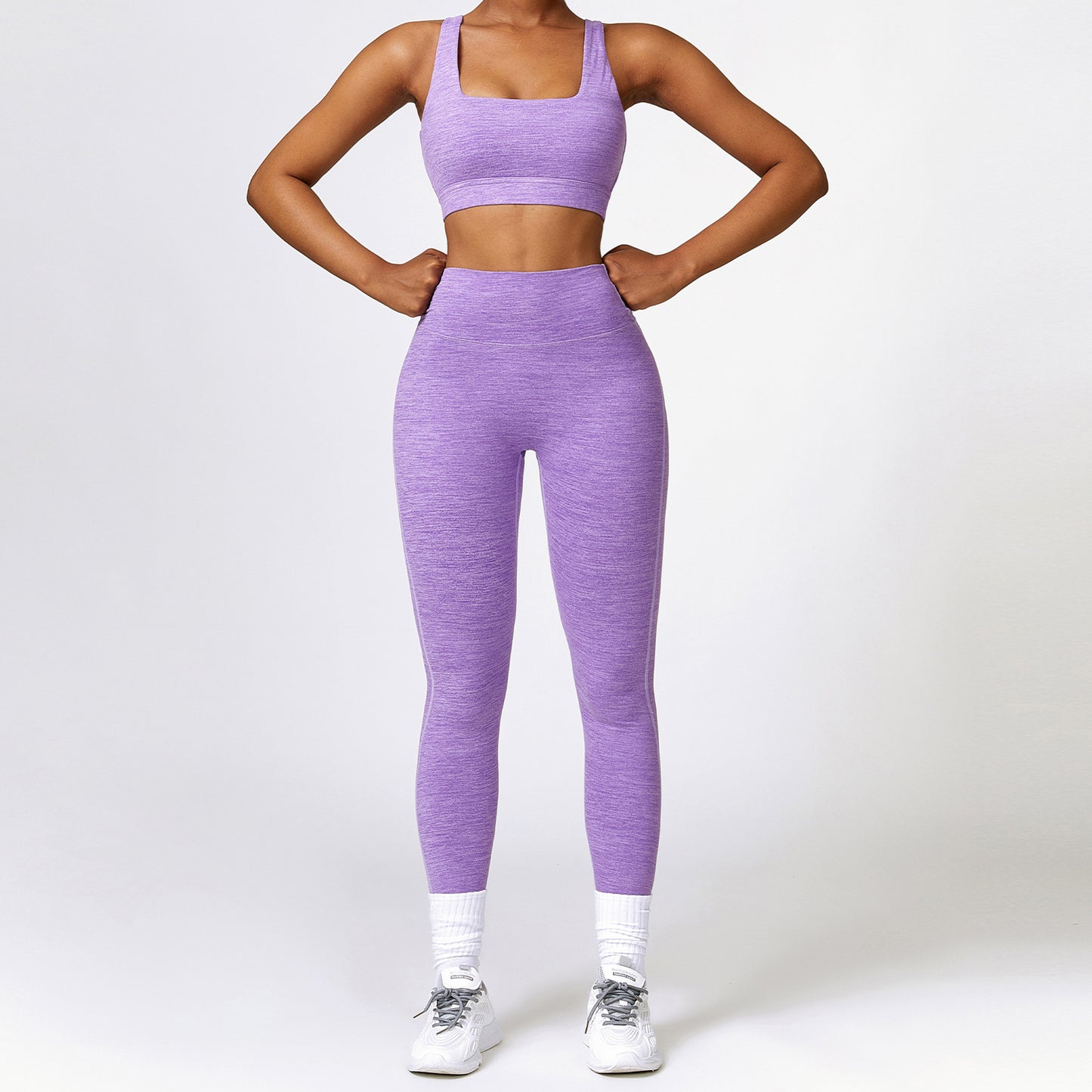 Cationic wool breathable quick drying yoga set Fitness set 8335