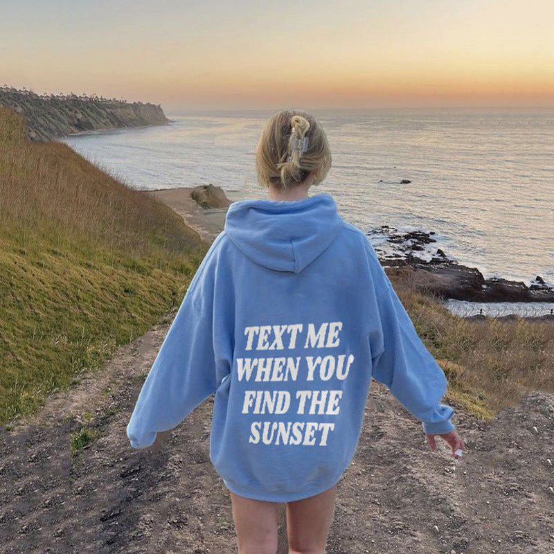 Fleece hoodie letter pocket drawstring printed hoodie 10 colors