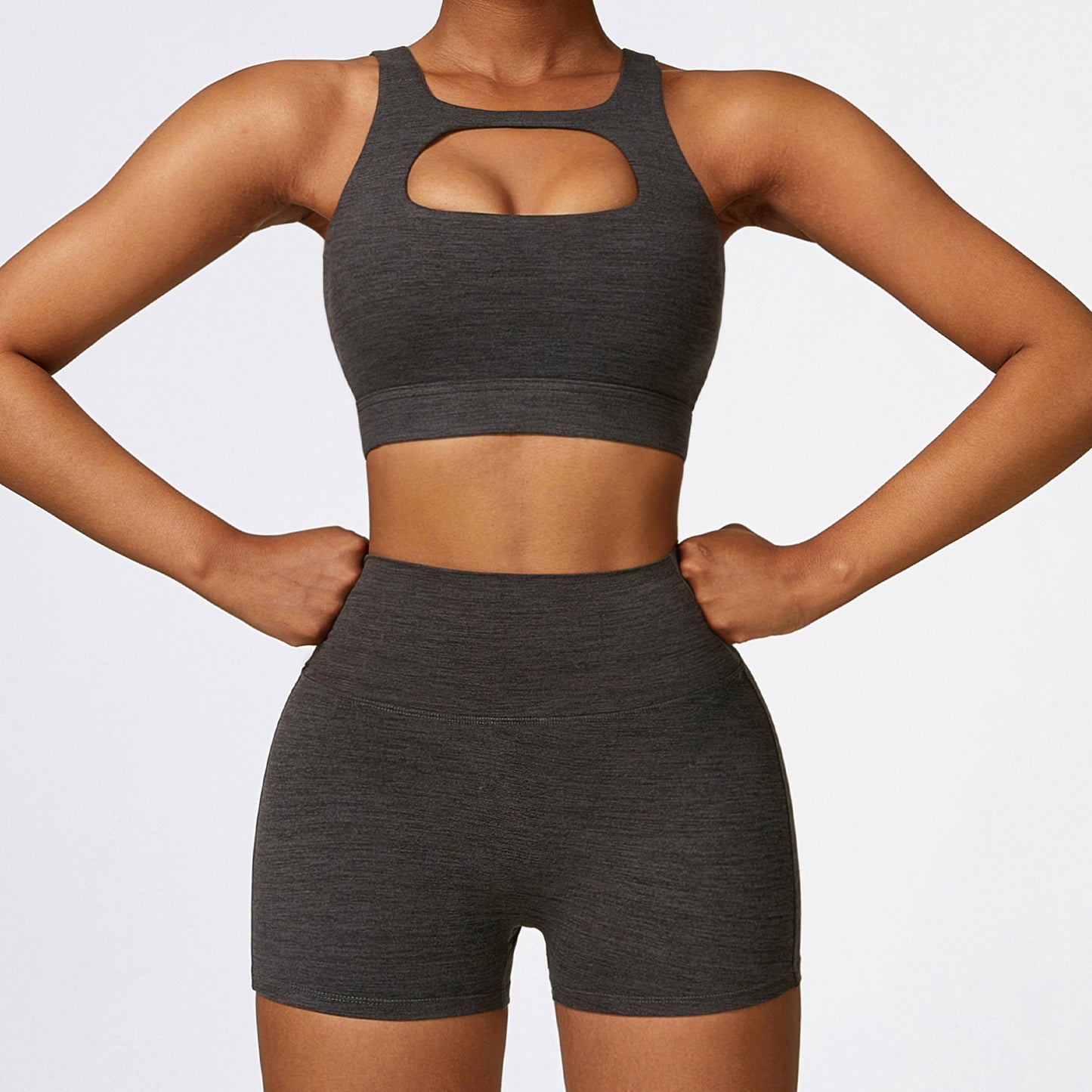 Cationic wool breathable quick drying yoga set Fitness set 8335