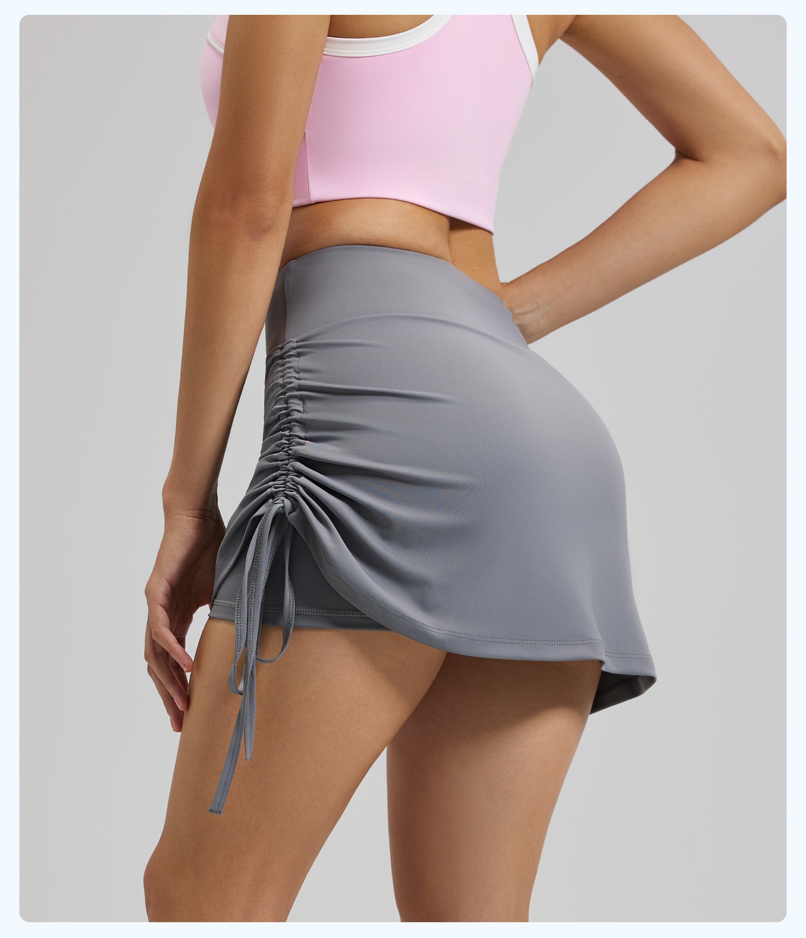Ruffled High-Waist Sports Skort for Women, Anti-Chafing & Anti-Ride-Up, Fake Two-Piece Yoga Shorts for Running