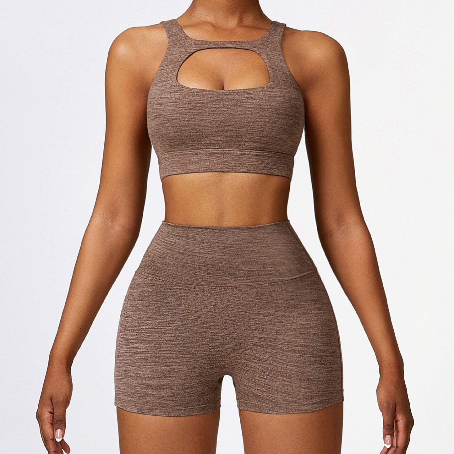 Cationic wool breathable quick drying yoga set Fitness set 8335