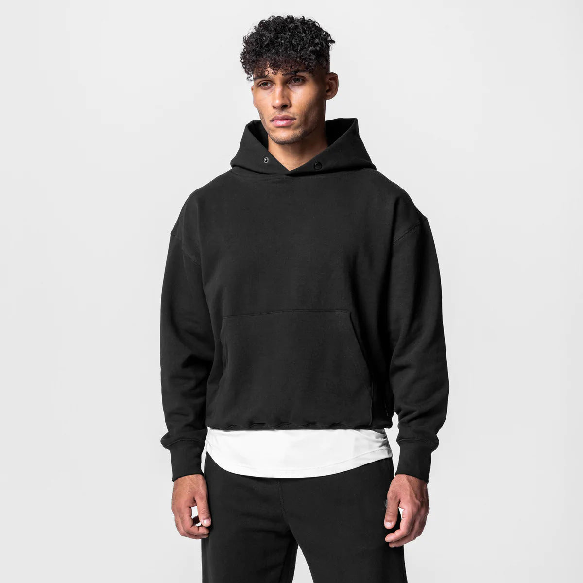 Casual hooded sweatshirt and sweatpants two-piece set 5color