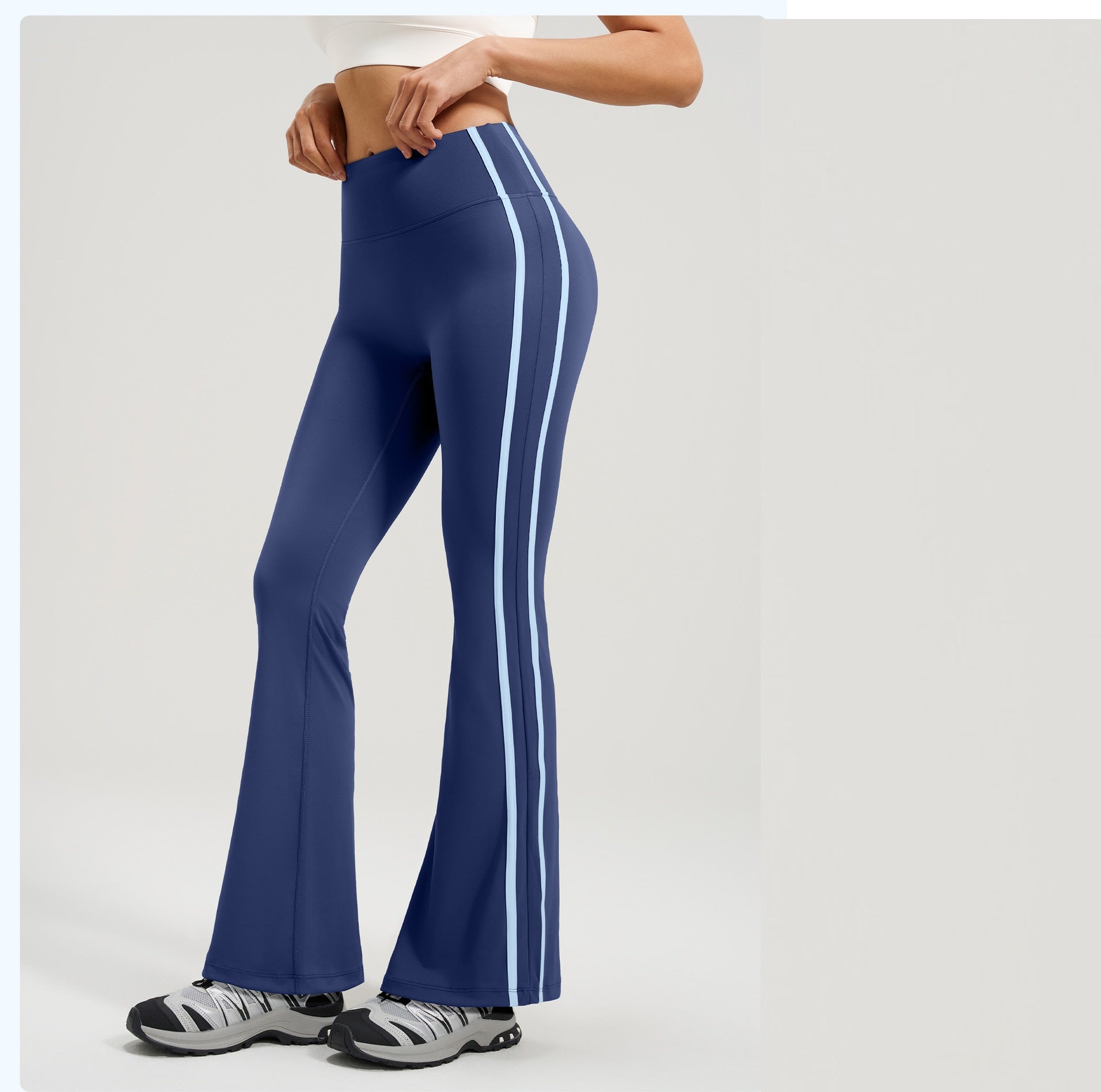 New Striped High Waist Flare Yoga Pants, Buttery Soft Stretch Butt Lifting Fitness Leggings for Women