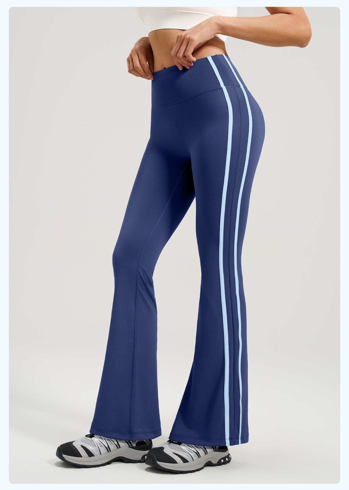 New Striped High Waist Flare Leggings, Buttery Soft Stretch Butt Lifting Yoga Pants for Running & Fitness
