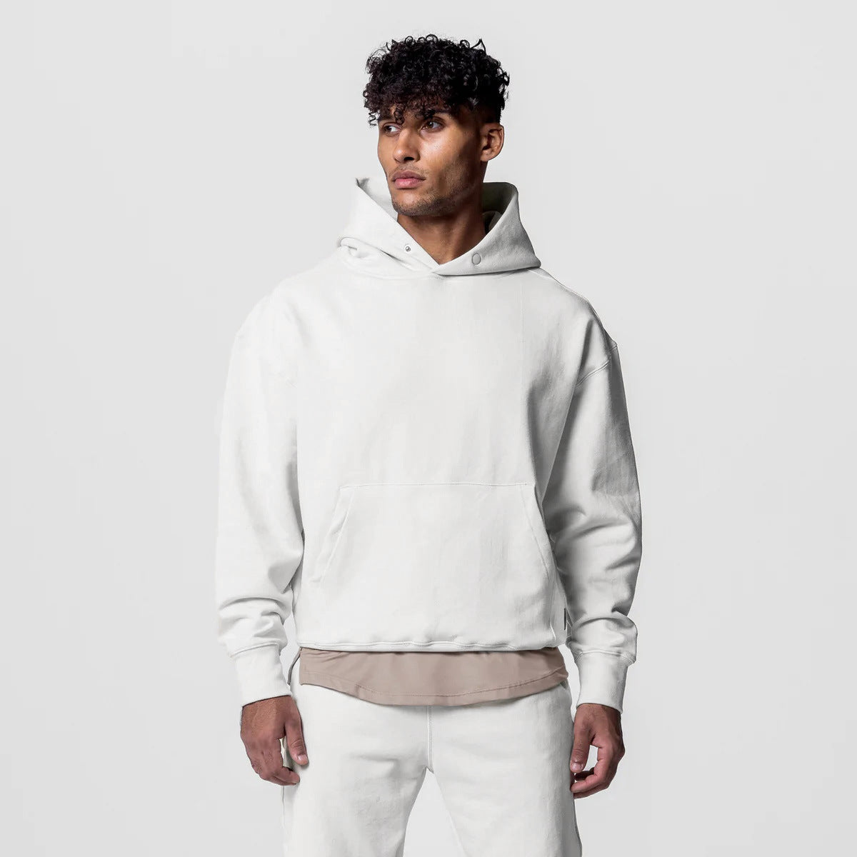 Casual hooded sweatshirt and sweatpants two-piece set 5color