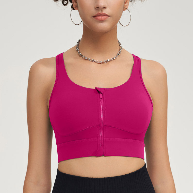 Open front zipper sports bra Yoga vest 5color