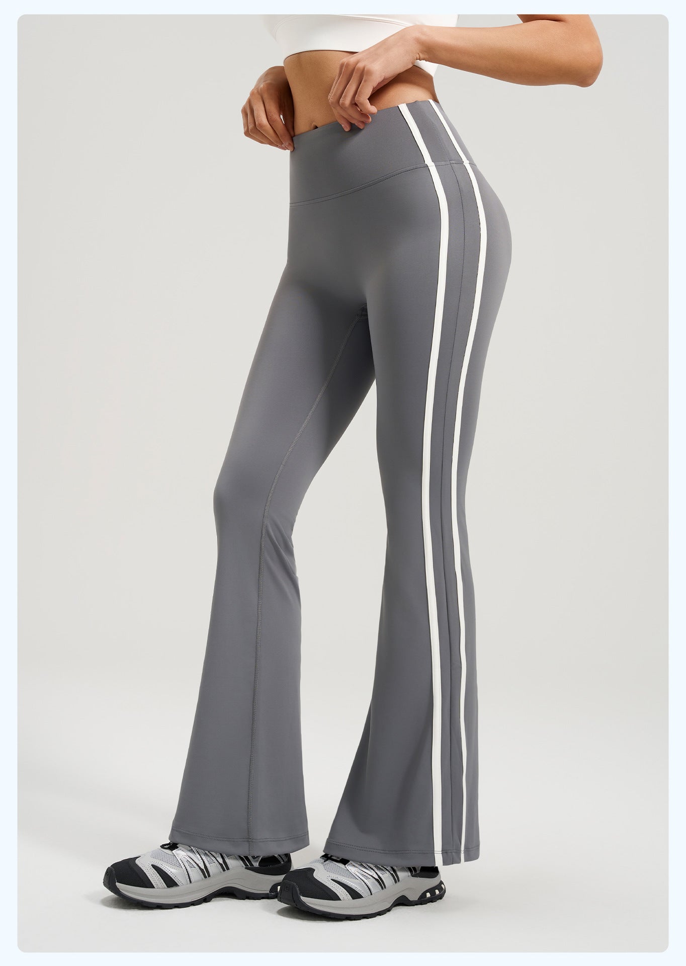 New Striped High Waist Flare Yoga Pants, Buttery Soft Stretch Butt Lifting Fitness Leggings for Women