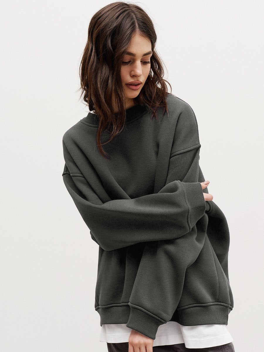 Solid color Oversize fleece jumper 14color