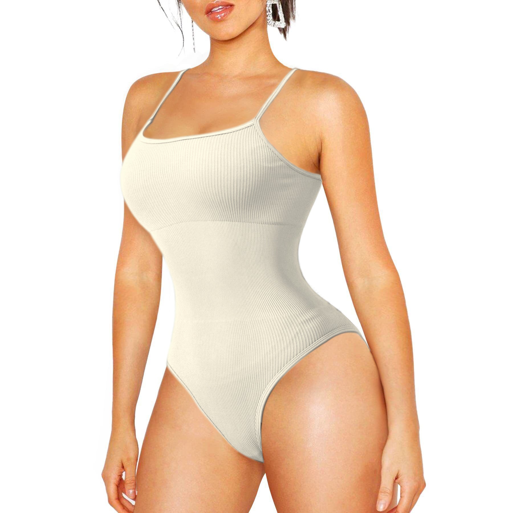 Seamless explosion square neck strap triangle onesie tight body yoga suit 4 colors