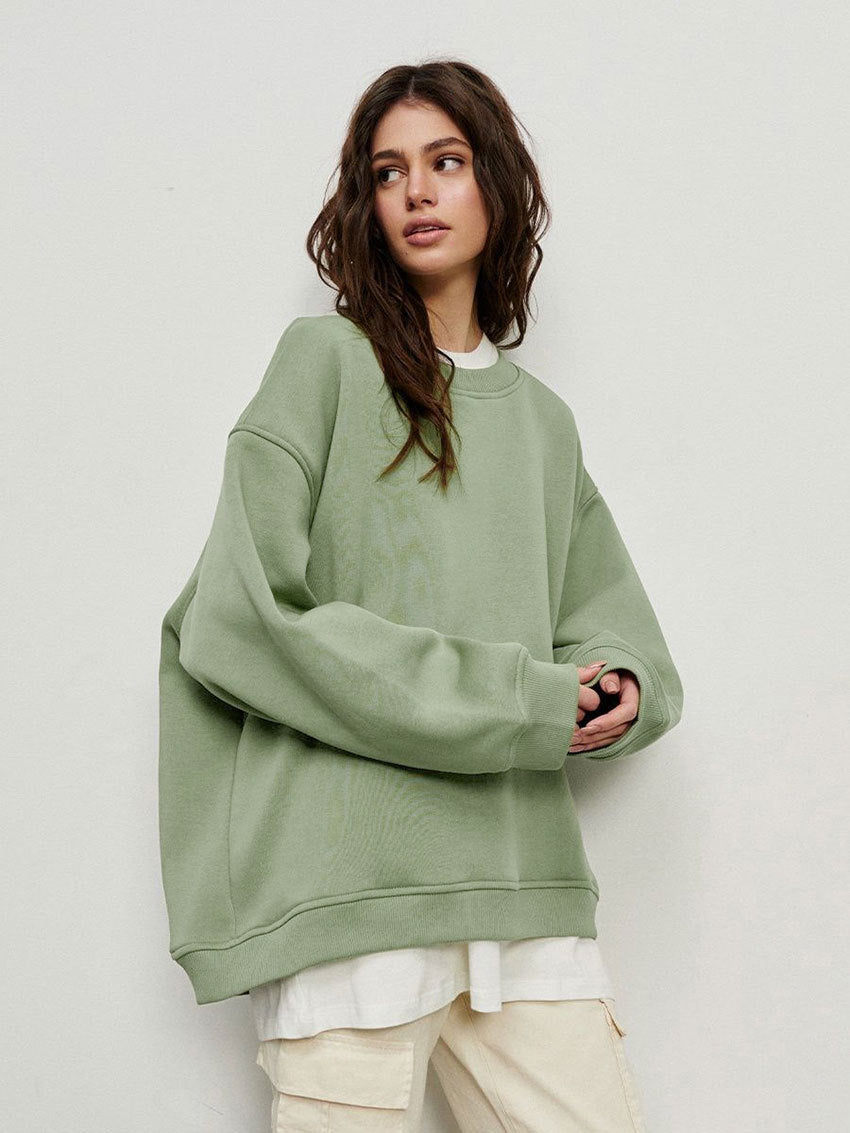 Solid color Oversize fleece jumper 14color