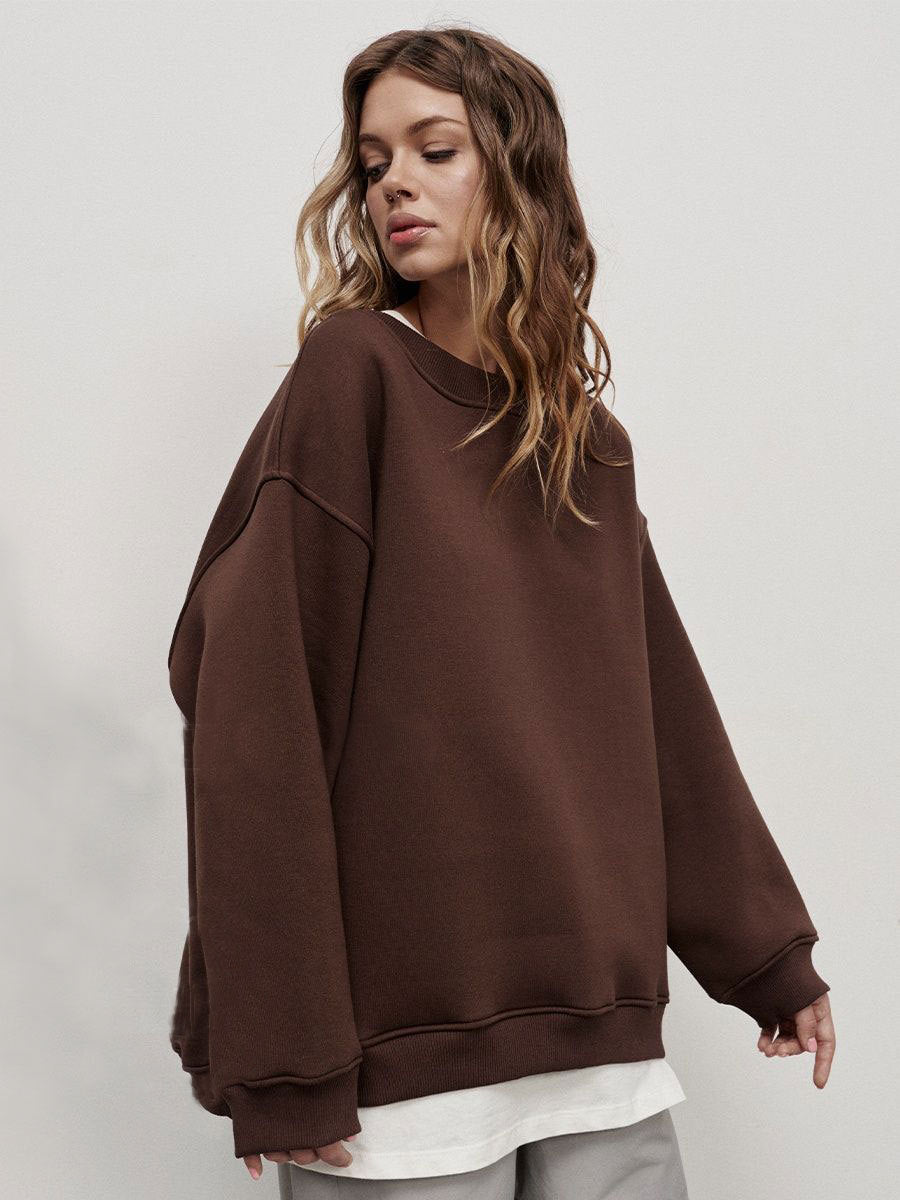 Solid color Oversize fleece jumper 14color