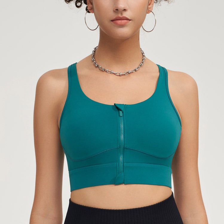 Open front zipper sports bra Yoga vest 5color
