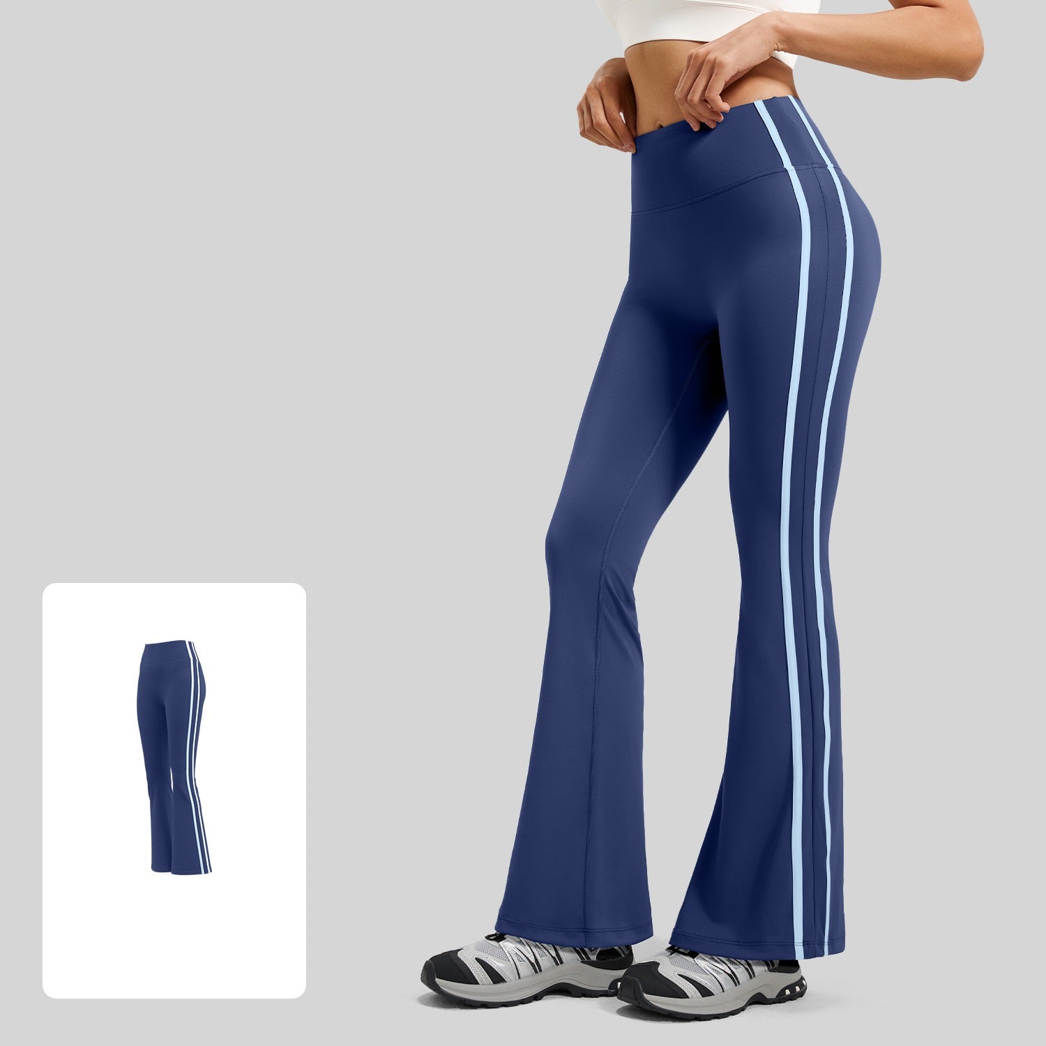 New Striped High Waist Flare Leggings, Buttery Soft Stretch Butt Lifting Yoga Pants for Running & Fitness