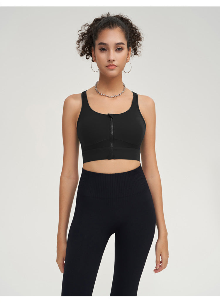 Open front zipper sports bra Yoga vest 5color