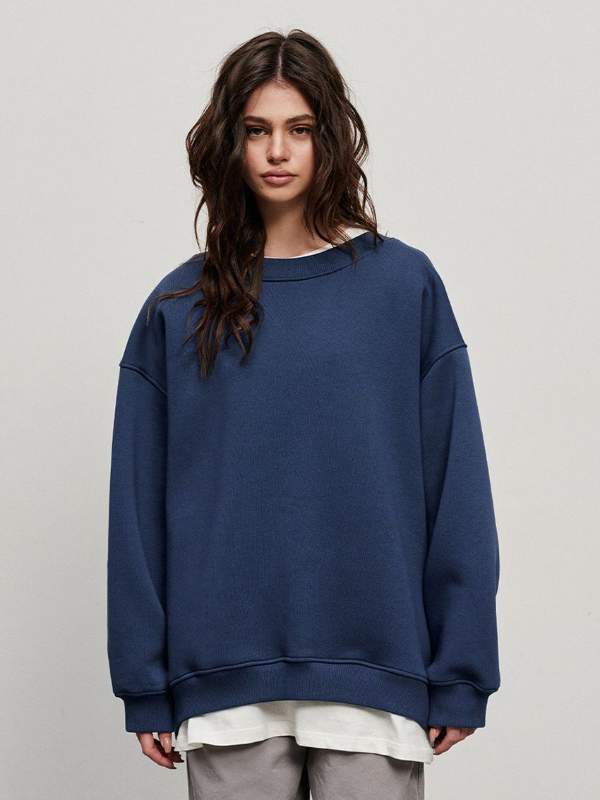 Solid color Oversize fleece jumper 14color