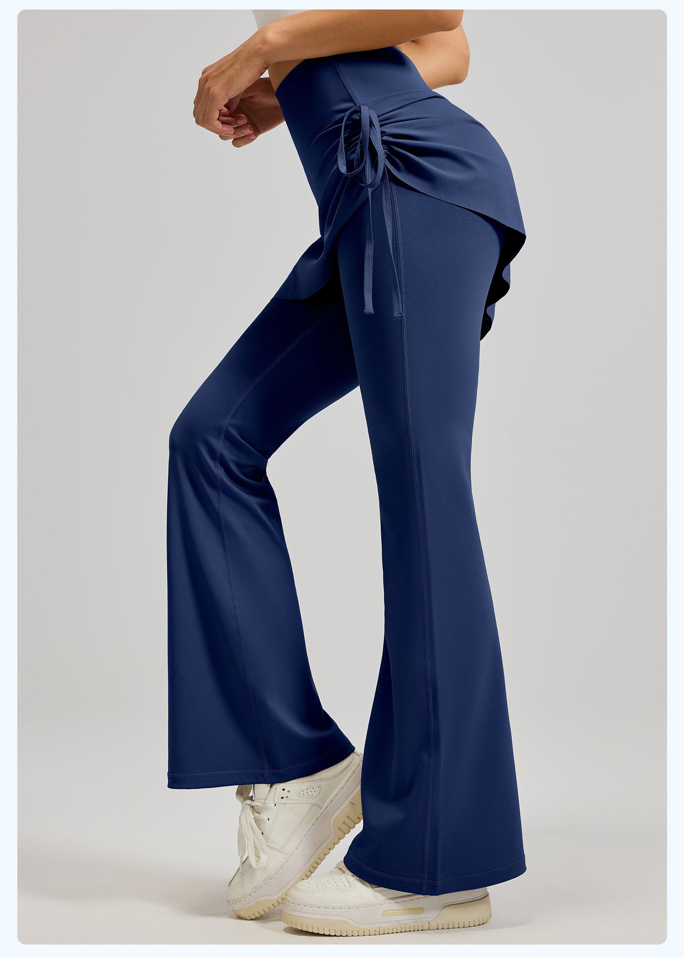 New Ruffled Flared Skort, Fake Two-Piece High-Waist Lifting Yoga Pants for Pilates