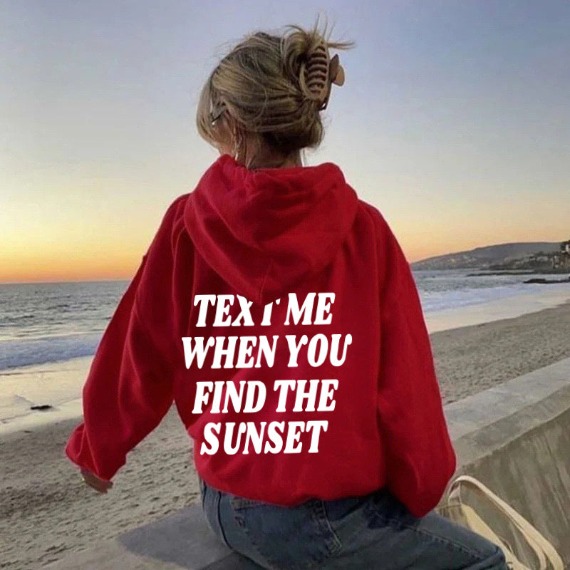 Fleece hoodie letter pocket drawstring printed hoodie 10 colors