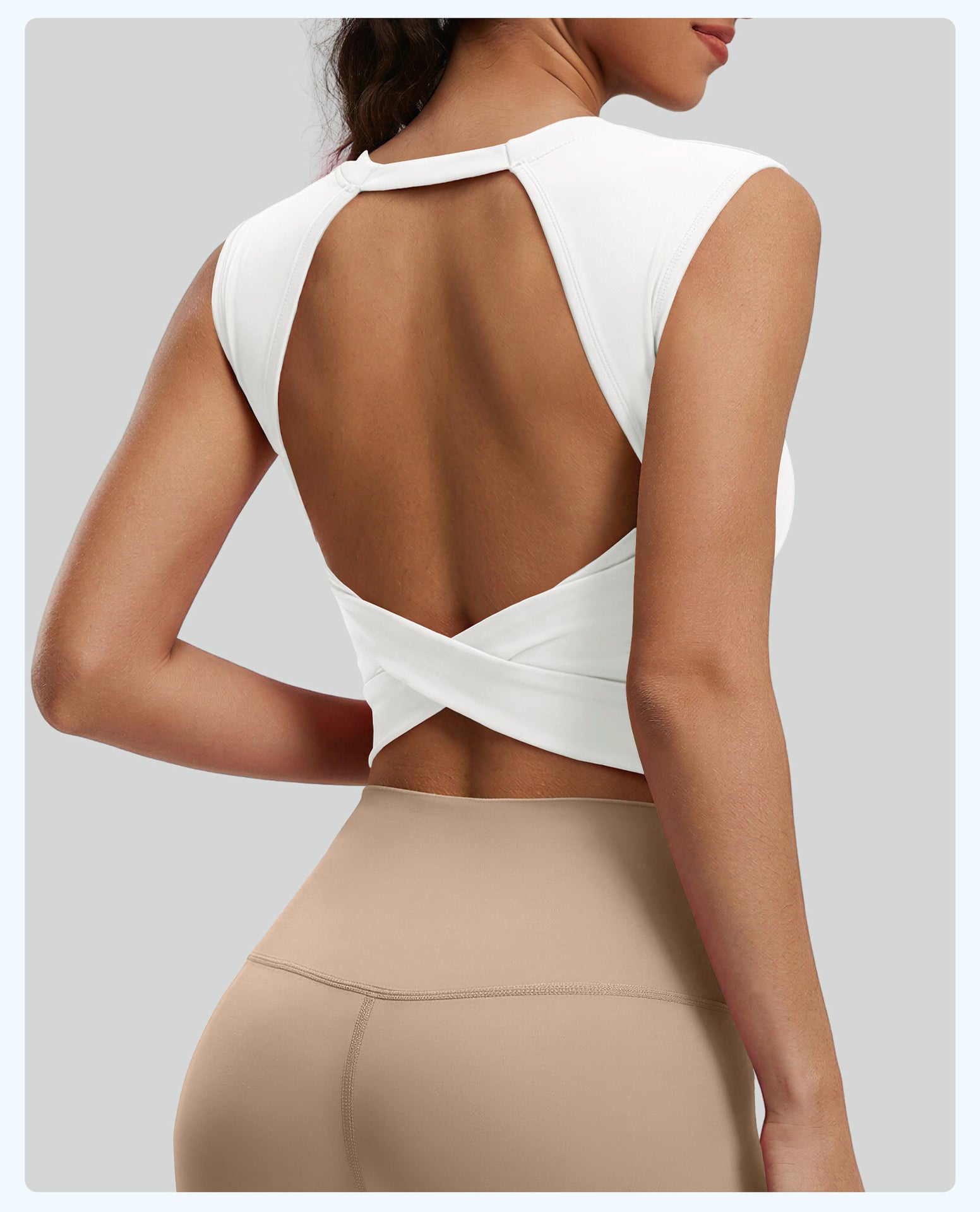 Women's Twisted Cutout Back Yoga Tank Top with Removable Pads